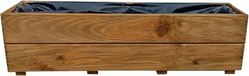 FKL Fioriera in legno, portavasi da giardino, terrazza, già montato, D27 (teak, 60 cm)