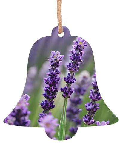 Lila Lavendelblumen Holzblütendruck Holz Weihnachtsschmuck für Handwerk Weihnachtsschmuck Anhänger Dekorationen