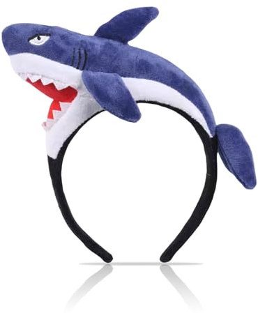 GlamRays Hai Kopfband Plush Hai Hut Cute Tier Kopfbedeckung Plush Tier Kopfband Hai Kostüm Kopfbedeckung Hai Party Hüte Für Männer Frauen