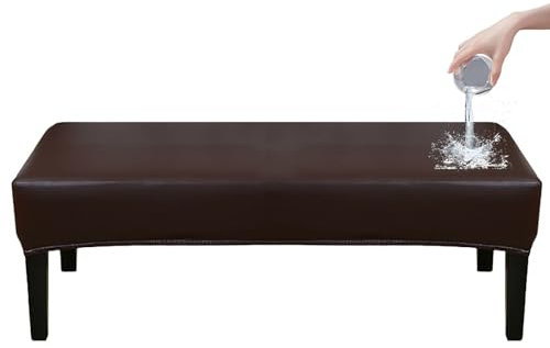 ZRCYXDW Wasserdicht Universal-Bezug Für Esszimmer-Bank, Stretch PU Leder Dining Bench Cover Für Esszimmer Abnehmbarem Bezug Für Esszimmerstuhl Waschbar Für Wohnzimmer-Braun-180cm(70.9in)