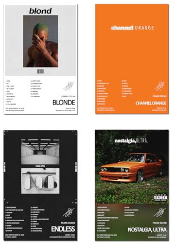 NBAAVBJV Poster mit Frank-Ozean-Albumcover, limitierte Auflage, ungerahmt, 20 x 30 cm, Leinwand-Poster, Schlafzimmer, Dekoration, Landschaft, Büro, Raumdekoration, Geschenk, 4 Stück