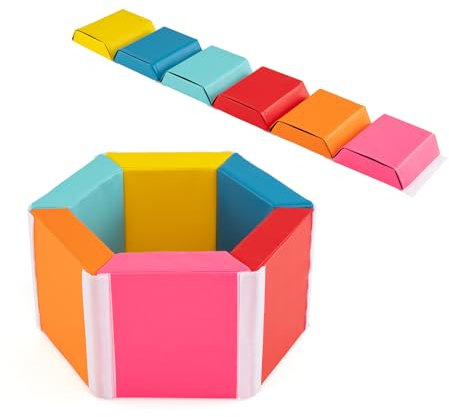 DREAMADE 6 TLG. Kletterblock-Set aus Schaumstoff für Kinder, kreative Softbausteine mit Klett- & Reißverschluss, Kletterblöcke zum Toben & Klettern für Kleinkinder, Bunt