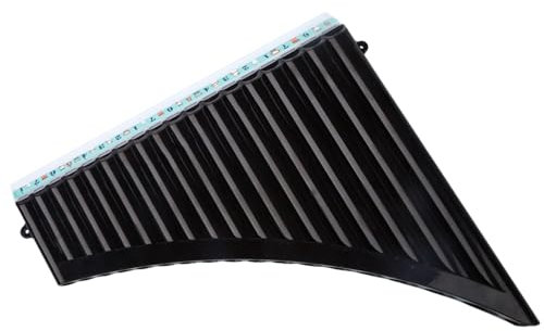 18 Rohre Pfanne Flöte C Key, Panpipes Pfannenrohre mit Mundstück Windinstrument für Anfänger der Schüler mit Tragetasche (BLACK)