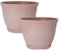 Fyne-Finds Round Pink Plastic Plant Pot With Detachable Saucer 26cm,10inch Terracotta Swirl 6L Garden Planter Drainage Hole, UV & Frost Resistant (2)