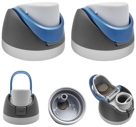 2 Pack Replacement Cap for Owala Freesip，One Button Top Lid Compatible with Owala Water Bottles 16oz 24oz 32oz 40oz, BPA-Free, Leakproof, Dishwasher Safe Accessory (Grayish Blue)