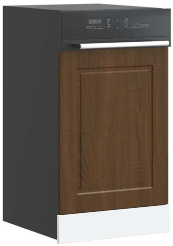 QJBSAVVA Geschirrspülerblende Porto Braun Eichen-Optik 45x1,5x67 cm aus Holzwerkstoff Langlebig & Feuchtigkeitsbeständig für Küchenzeile und Spülmaschinenschutz