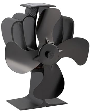 Ventilateur Brûleur Bûches Ventilateur De Poêle À 4 Pales Alimenté par La Chaleur for Bois/poêle Bûches/Ventilateur Cheminée Qui Fait Circuler Efficacement L'air Chaud