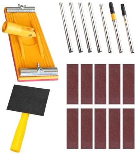 Gosgjmep Paint Prep Wall Sander - Expandable Manual Rotary Hand Tool - Pole Sander Tool for Wall Painting - For Remodeling, Polishing, Construction Site, Beginners, Professionals, Floors, Ceilings