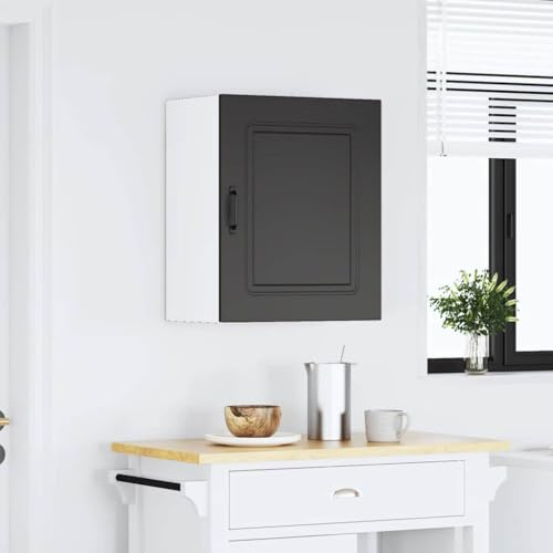 Augerlite köksväggskåp Kalmar svart trämaterial 50 x 31 x 60 cm med gott om lagringsutrymme och hyllor för kök, matsal och skafferi