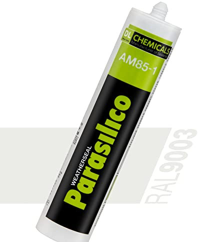 Profi Silikon Parasilico 310ml Kartusche Dichtstoff Sanitär, Küchenbereich, Innen-und Außen Bausilikon, Große Farbauswahl (weiß RAL 9003)