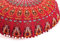 Popular Handicrafts Bodenkissenbezug – Hippie-Mandala-Kissenbezug groß mit Pompons weichen Partikeln – Pouf Bezug rund böhmisches Yoga-Dekor, 81,3 cm, Rot