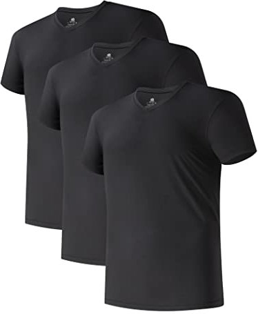 DAVID ARCHY sous-vêtements pour Hommes Business en Micro Modal avec sous-vêtement à col en V Chemise Douce à Manches Courtes Lot de 3 Doux et Confortable
