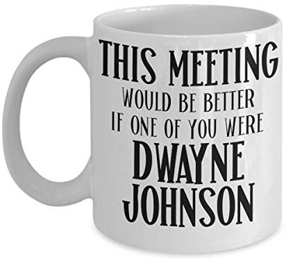 Dwayne Johnson Tasse The Rock Fan Artikel für Kollegen Lustig 11 oder 16 oz Weiß Keramik Kaffeetasse für Arbeit Weihnachten Geburtstag für Männer und Frauen Büro Meeting Gag