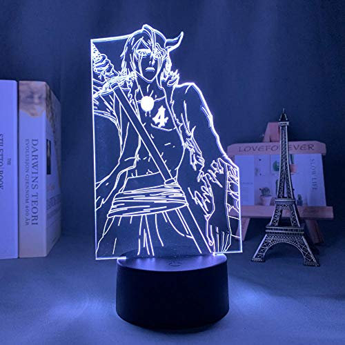 Anime 3D Lampe für Kinder Schlafzimmer Dekoration Ulquiorra Cifer von Bleichmittel LED Nachtlicht Geburtstag Illusion Licht-16 Farbe mit Fernbedienung