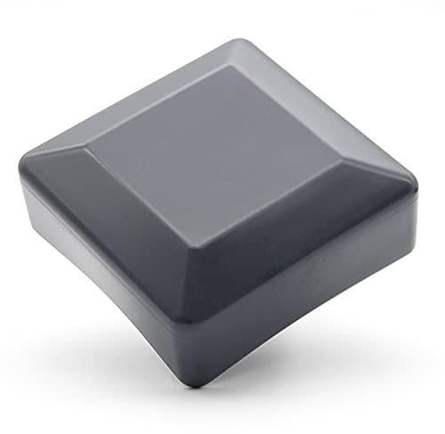 Enkotrade 4 Stück Zaunkappen Anthrazit für Außenmaß 60x60mm, Rohrkappen aus hochwertigem Kunststoff, Pyramide Quadratisch Zaunpfostenkappen Pfahl Deckel Zaunabdeckung