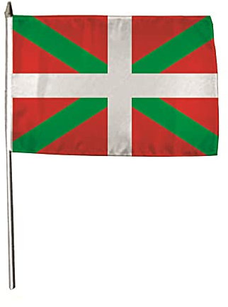 U24 Lot de 3 drapeaux à bâton Pays basque 30 x 45 cm