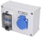 Steckdosenbox, Schutzart IP54 Steckdose mit 230V 40A 1P+N RCD für Innen- und Außenbereiche
