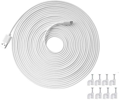 Micro-USB-Stromkabel, 5 m, für WyzeCam Pan, Yi Cam, Nest Cam, Blink XT Kamera, Furbo Dog, Arlo Q, Netvue, Xbox One Controller, 16,5 m