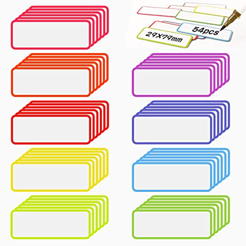 Etiquetas Magnéticas de Borrado en Seco, Teklemon 54 Piezas 7,9 x 2,9 cm Iman Pizarra para Nevera, Flexible Etiquetas de Pizarra Blanca Lámina Magnética para Pizarras Blancas, Neveras, Tableros mag