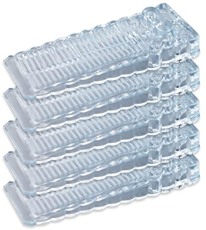 5 Pack Premium Door Wedge Wedges - Clear Rubber Anti Slip Door Stops for Floor Patio (Transparent)