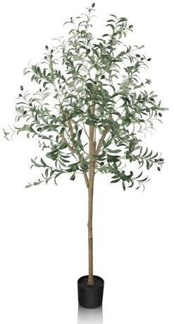 YOLEO Kunstpflanze Olivenbaum künstlich 170cm Kunstbaum Pflanzen echt künstliche Pflanzen groß aussehend für Innenraum Balon Schlafzimmer Büro Garten Hochzeit Party Deco