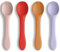 Vicloon 4 Pcs Baby Spoons Silicone Spoon, Silicone Baby Feeding Training Spoon Self-Feeding Weaning Spoons, Training Feeding for Kids Toddlers Children and Infants