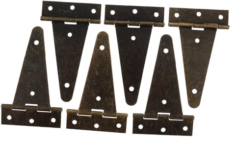 DOITOOL 6pcs Green Antique Hinges Cabinet Hinge Furniture Fitting Decorative Rustproof Rustic Box for Home Hardwares Accessories