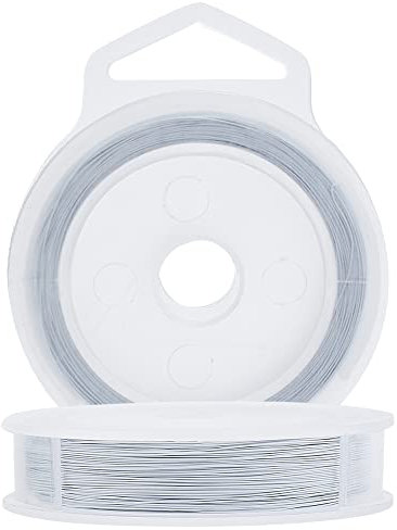 BENECREAT 100m 0.3 mm 7-Strängiger Mit Nylon Beschichteter Edelstahl-Basteldraht, Schmuckperlendraht, Metalldraht Für Die Schmuckherstellung, Manuelles Formen, Weiß
