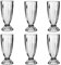 Acense Set of 6 Clear Milkshake/Smoothie/Dessert/Sundae Glasses/Knickerbocker Glory Glasses - Perfect for Creating Delicious Germain Prawn Cocktail or Ice Cream Sundae Treats!