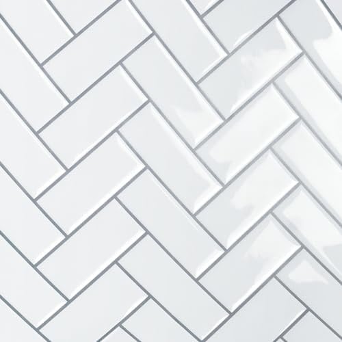 VaryPaper 3d Fliesenaufkleber Weiß Küchenfliesen Selbstklebend 30.5cmx30.5cm 18 Stück Klebe Fliesenoptik Küche Badezimmer Fliesen überkleben Küchenrückwand Folie Vinyl Fliesen Duschrückwand