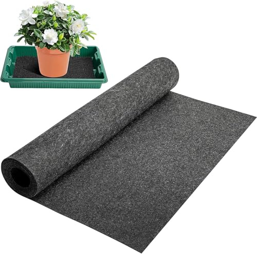 9.2Ftx25In Capillary Matting-3mm Thick Automatic Plant Watering Mat | Felt Self Watering Plant Retaining Matting for Greenhouses House Pot Plants Seed Trays