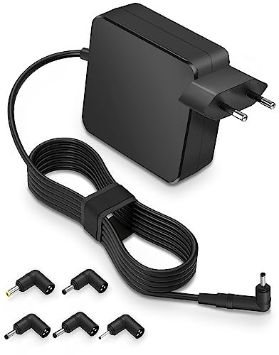 65W Cargador Universal Ordenadore Portátil para ASUS Vivobook Zenbook Netbooks Lenovo IdeaPad 330-14 330-15 330-17 510-15,Cable de Alimentación con 5 Conectores