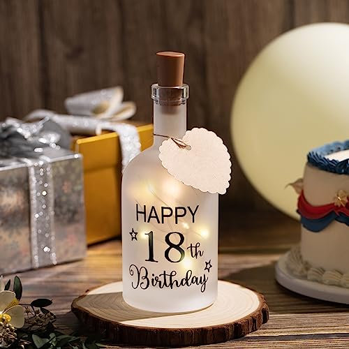 BBTO Flaschenlicht 18. Geburtstag Geldgeschenk Mädchen Geschenk LED Flasche 18. Geld Geschenk mit Spruch Beleuchtung Geschenke für Frauen