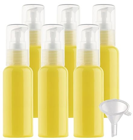 BPZXL 10 Pezzi 50 ml Giallo plastica vuota con pompa Flacone Pompa Dispenser Bottiglie Vuote in Plastica per bagno, hotel, lozione, gel