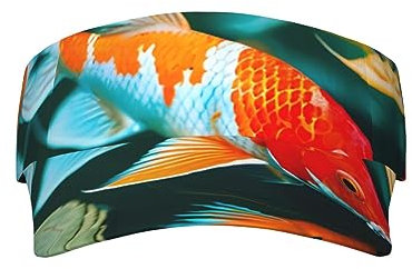 Brugui Erwachsene Sonnenblende Visier Kappe für Frauen Visier Hut mit verstellbarem Klettverschluss - Geeignet für Tennis Pretty Koi Fish, Pretty Koi Fish, One Size, Hübscher Koi-Fisch,