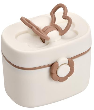 Distributeur de Formule pour Bébé 410ML - Boîte Doseuse Portable à Poudre de Lait avec Scoop et Niveleur - Récipient Scellé pour le Lait en Poudre de Bébé - Idéal pour les Voyages - Couleur Blanche
