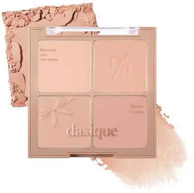 dasique Blending Mood Cheek #10 Muted Nuts | 4 mischbare Farbtöne in Lighteight Smooth Powder | Vegan | Koreanisches Make-up | Erröten