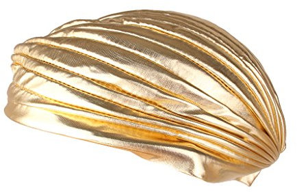 Tiuimk Stilvolle Arabische Indien Turban Hut - Goldene Farbe - Modische Kopfbedeckung für Frauen, mehrfarbig, Einheitsgröße