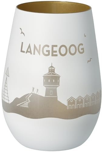 Goodtimes Windlicht Langeoog Skyline (Weiß & Gold)