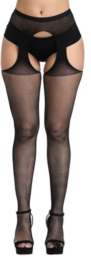 KLONKEE Medias Rejilla Mujer Medias de Tirantes Medias de Red Sexy Pantys de Rejilla