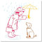 GORGECRAFT 30x30cm Große Banksy-Schablone Regentag-Schablone Frau Und Hund Unter Regenschirm-Muster Wiederverwendbar Zum Zeichnen Basteln Schablone Zum Malen Auf Holz Wand Möbeln Leinwand Heim-DIY