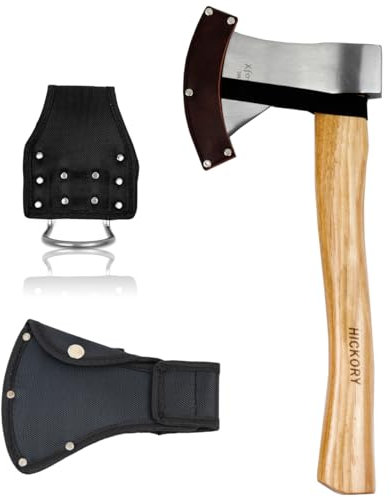 Xforst Ascia, Accetta, Spaccalegna con Due Custodie Protettive (x2) e Supporto per Martello – Ideale per Campeggio, Outdoor e Survival X-UW800C OXBX