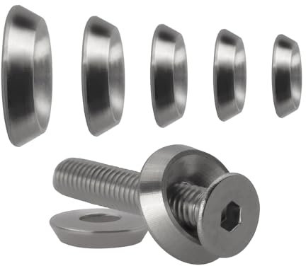 Rosette M10 gedreht 100 Stück aus Edelstahl V2A 302 Vollmaterial Unterlegscheiben für Senkkopfschrauben Zierscheiben Senkscheiben Beilagscheiben Scheibe Schrauben-Rosetten