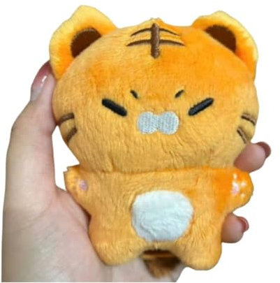 10 cm Tiger Plüschpuppe Schlüsselanhänger, Taschenanhänger, Schulranzen-Anhänger, Orange