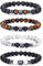 BMMYE 2-4 Stücke Herren Perlenarmband 8MM elastisches Naturstein Armband mit Lavastein und Tigerauge - Schmuck für Männer als Geschenk