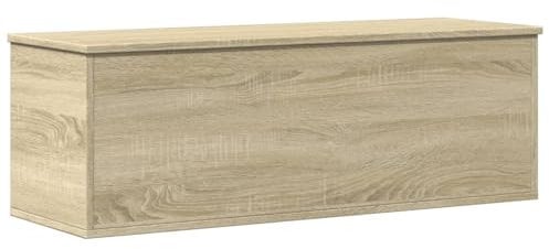 vidaXL Caja de almacenaje Madera ingeniería Roble Sonoma 102x35x35 cm, Caja de Mantas, Cofre de Almacenamiento, baúl de Juguetes, Caja de Juguetes