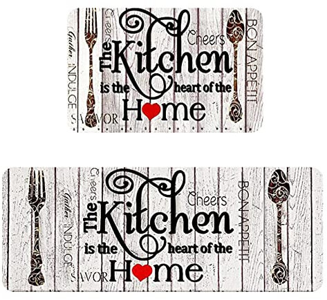 Tappeto da ufficio (2 pezzi) S tappeto da cucina, cuscino lavabile, comodo set da cucina, tappeto da bagno, modello E, taglia unica