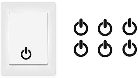 Power Symbol Aufkleber Abziehbild Schalter Aufkleber On Off Aufkleber (RPM4/2) (schwarz, 10mm)