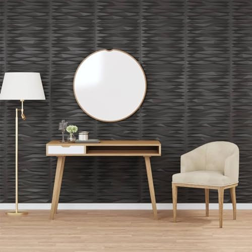 Sufrk Wandpaneele 24 STK. Schwarz 50x50 cm Wall Panel Wandpanele Wand Deko Wandverkleidung Wandpaneel EPS 6 m² Stein