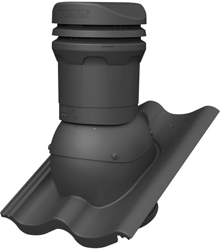 Parotec Entlüftungskamin DN 125 mm – niedrige 325 mm – passiv Dachlüfter für BRAAS DOPPEL-S IBF/NELSKAMP S Dachziegel – Dachentlüftung | Lüftungsziegel – RAL 7016 Anthrazit